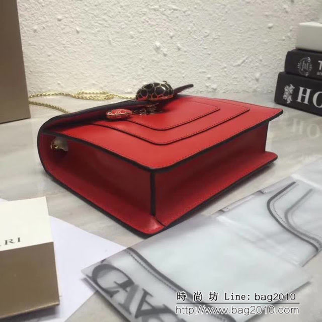 BVLGARI寶格麗 專櫃同歩新款 Serpenti Forever 小牛皮翻蓋包 鏈條單肩斜挎包 34559 FYD1421